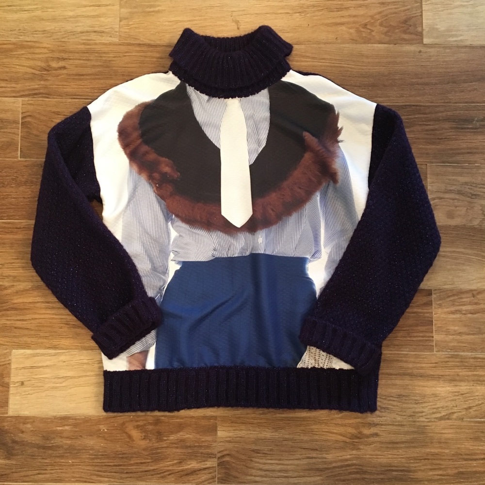 🆕w/tag Venera Arapu Graphic Cowl Neck Sweater